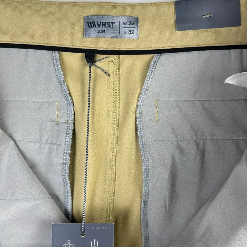 VRST Mens Limitless Performance Slim Fit Chino Pants W35 L32 Beige Stretch NWT - Picture 7 of 12
